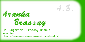 aranka brassay business card